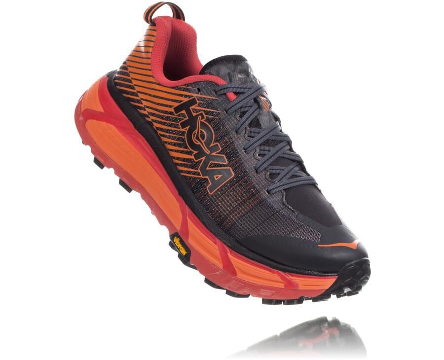 Hoka Mens Trail Shoes NZ - Hoka Evo Mafate 2 Black/Red (GFE984217)